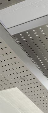 Insulating cable tray with quality marks.