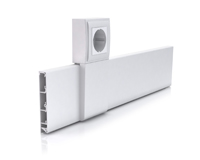 Skirting board duct 80 colour white for cable distribution and mounting swithes and sockets