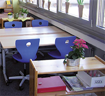 Calha para eletrificar as mesas de uma sala de aulas