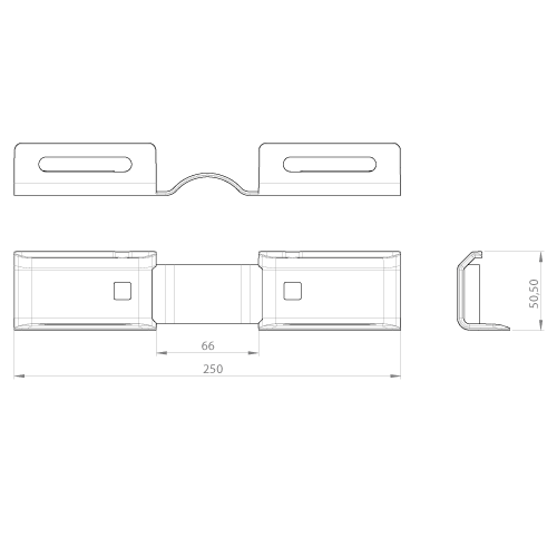 Charnière horizontale 60mm Unex en U41X/U43X sans halogènes